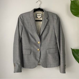J. Crew Women’s Schoolboy Grey Blazer with Gold Buttons Size 0